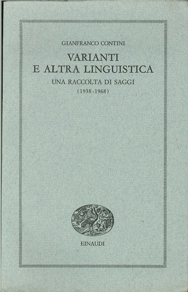 Copertina di Varianti e altra linguistica